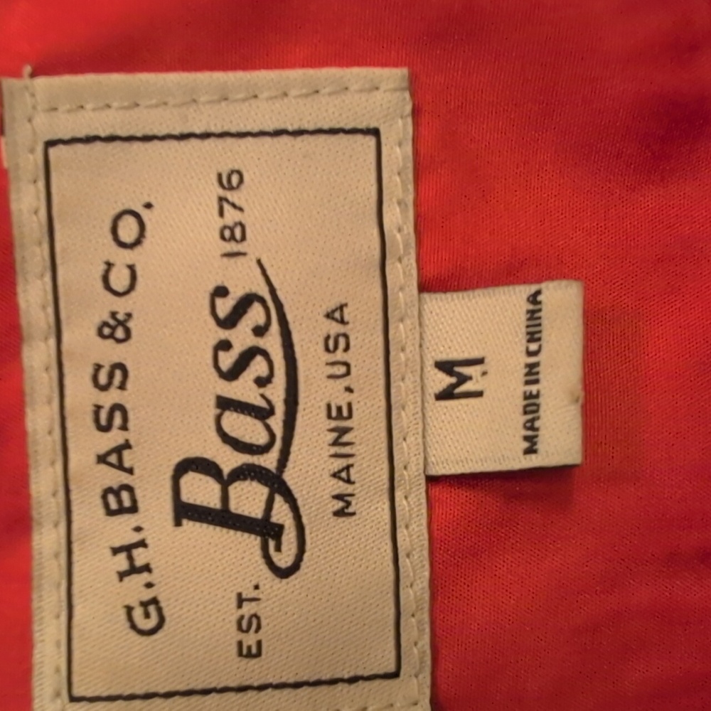 GH Bass Orange And Navy Quilted Vest - Picture 2 of 8